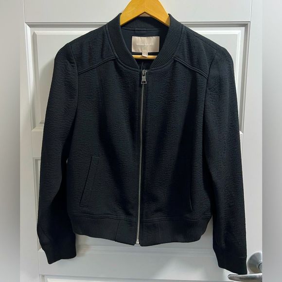 Banana Republic Sweaters - ***SOLD*** Banana Republic black textured bomber  zip up